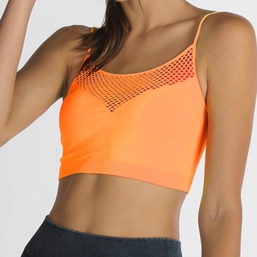 Seamless Tangerine Sports Bra - Picture 3 of 8